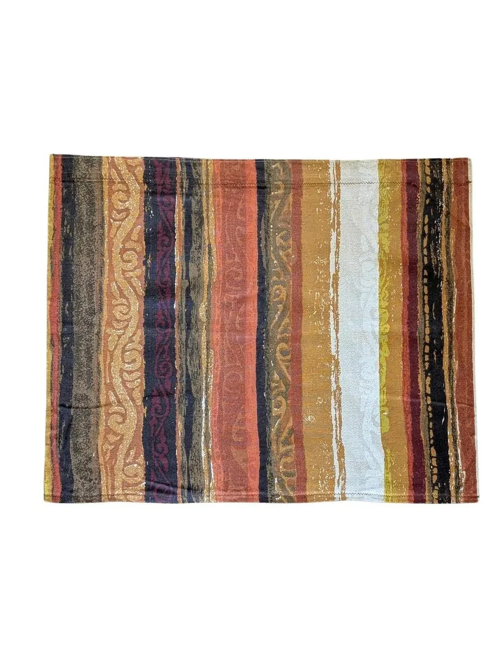 Vintage Barkcloth Curtains - Drapery Panels - Tiki Polynesian Print